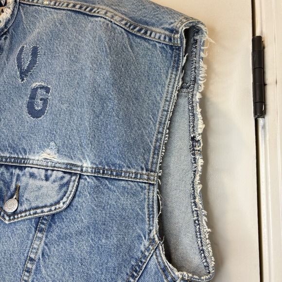 Guess Denim Jean Vest Georges Marciano Men's XL Style 10804 VTG 80's Distressed - Picture 7 of 16